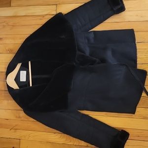 Faux suede wrap jacket